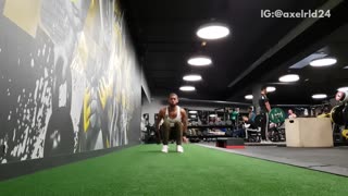 Guy workout grass gym backflip fail