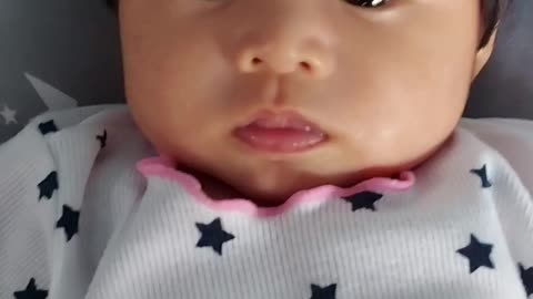 Baby almost 30 seconds without blinking, can you do it?