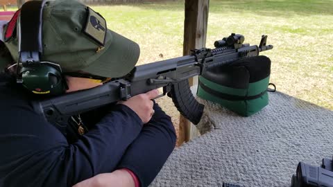 Our CEO slammin' plate..allotta fun with the AK-47!! 1st time 03/2019