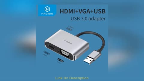 Get Hagibis USB 3.0 to HDMI-compatible VGA Adapter 10