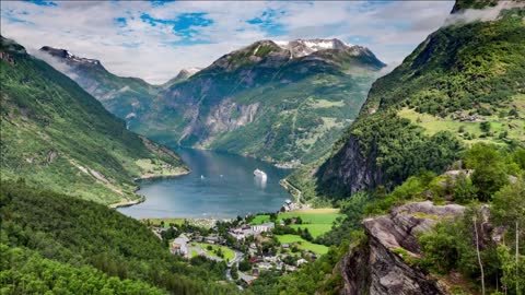 timelapse geiranger fjord norway