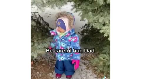 Cute baby gives dad advice