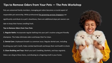 Tips to Remove Odors from Your Pets — The Pets Workshop