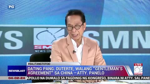 Dating Pang. Duterte, walang "Gentleman's agreement" sa China —Atty. Panelo