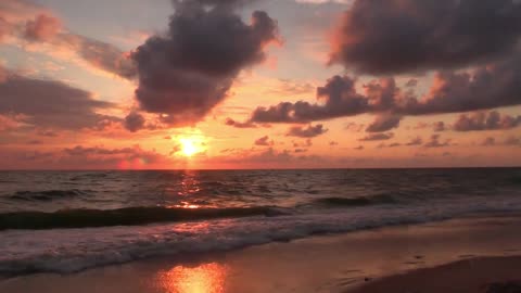 Sunrising and Clouds Scene at the Beach