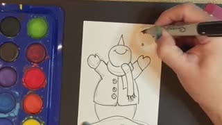Snowman Christmas Card Tutorial