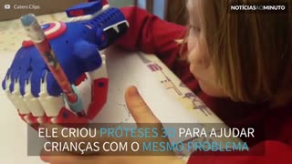 Menino de 5 anos cria próteses 3D para crianças com deformidades