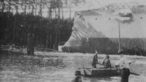 Launching Of Japanese Man-Of-War "Chitose" (1898 Original Black & White Film)