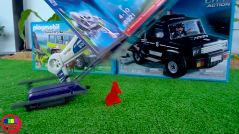 PLAYMOBIL Vehicles Unboxing with Police Car, Fire Truck, Helicopter, Mountain Rescue Trucks