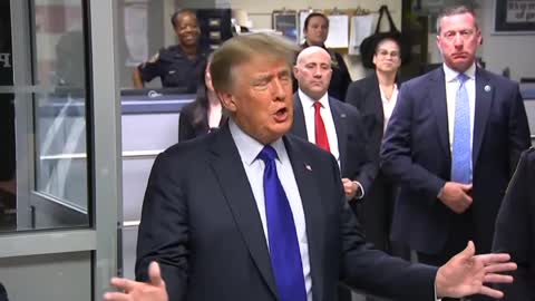 Trump Visits NYPD Officers on 9/11 Takes Questions, Hints At 2024 Run