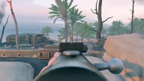 Enlisted | Japanese SMG gunner fire up on enemy infantry just landed on the beach with Type 100!