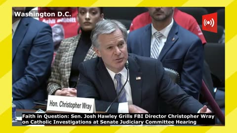 Sen. Josh Hawley Grills FBI Director Christopher Wray at Senate