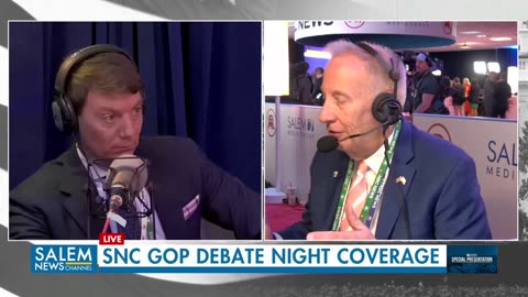 Mike Talks With Former White House Deputy Press Secretary Hogan Gidley In The Spin Room At The Debate Last Night.