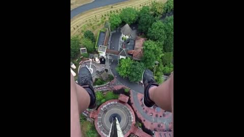 Go-pro view of a scary 100m drop