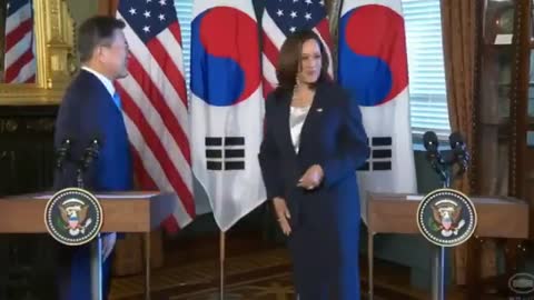 Kamala Harris Insults S. Korean President, Wipes Her Hand Off on Pantsuit After Shaking His Hand