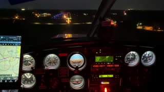 Night flight landing at UZA Rock Hill, SC