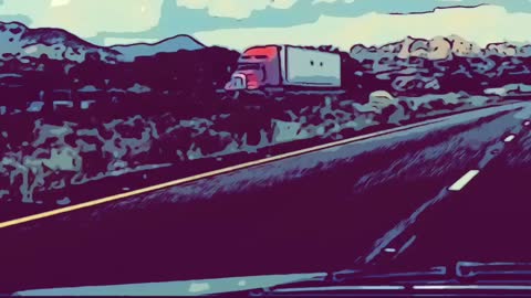 Hyperlapse Interstate 10 New Mexico Comic Style with Music from Root Basket