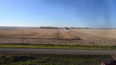Time lapse harvesting corn
