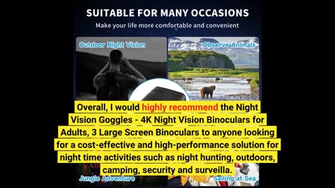 Customer Reviews: Night Vision Goggles - 4K Night Vision Binoculars for Adults, 3'' Large Scree...
