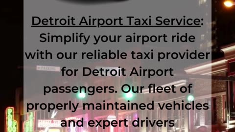 Detroit Airport Taxi Service: Reliable Transportation for Travelers