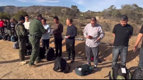 Majority Chinese Men crossing illegally into the United States at The California Border