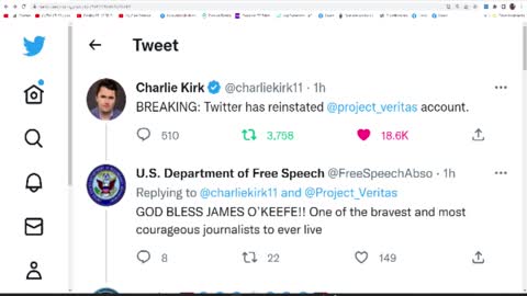 BREAKING: Twitter has reinstated @project_veritas account