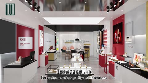 High-end cosmetics store design perfume showcase manufacturing