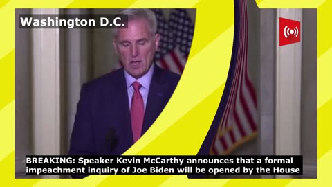 Speaker McCarthy announces a formal impeachment inquiry into Joe Biden | Capitol Hill | Washington