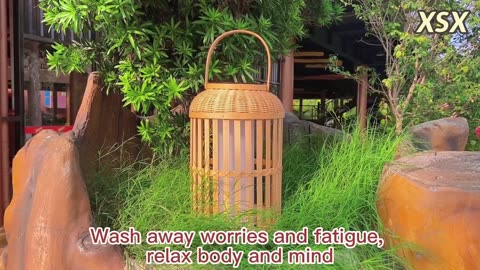 Outdoor decoration solar rattan lantern lamp