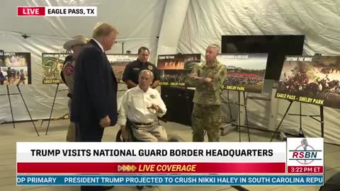 Trump pays visit to National Guard Border Headquarters W/ Governor Greg Abbott Eagle Pass, Texas