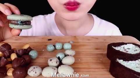 ASMR MINT CHOCOLATE, ICE CREAM, OREO, CAKE, MACARONS, SNACKS