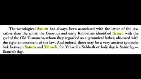 THE GNOSTIC LIE THAT YAHWEY IS SATURN , SATURN IS SATAN , NSTFU OccultScience101