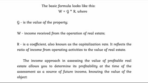 Find income from real estate if we know its value. Just about complex.