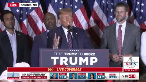 FULL SPEECH: Election Night in New Hampshire at the Trump Campaign Watch Party - 1/23/24