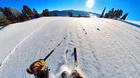 Backcountry Couloir Skiing- Bridger Bowl Montana