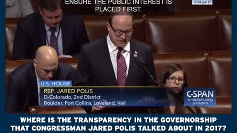 Where is the transparency in the governorship that Congressman Jared Polis talked about in 2021?
