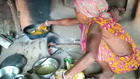 rural very poor grandma cooking & eating life|| what type food eating indian village poor man