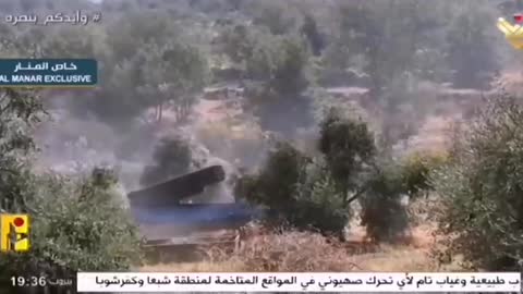 Lebanese TV channel Al-Manar publishes footage of the launch of 122mm rockets into Israel