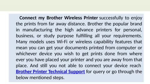 How do I Connect my Brother Wireless Printer ?