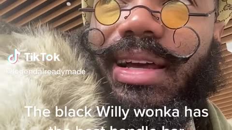 World Best Handlebar Mustache Competition Winner Goes To The Black Willy Wonka / Legend Already Made