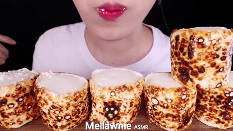 "ASMR Roasted Marshmallow Peel-Off - Satisfying Cooking & Eating Sounds Mukbang 🍢🍬"