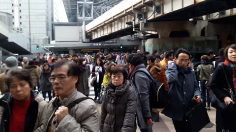 Too many people in Osaka, Japan