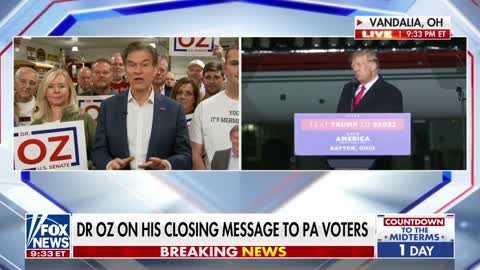 Dr Oz makes his final case to Pennsylvania voters