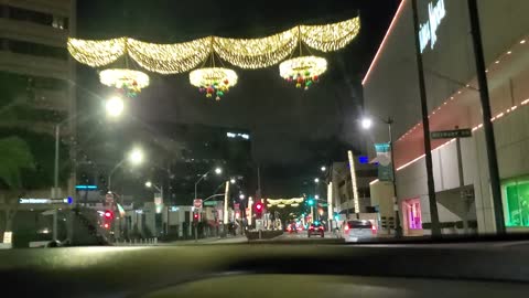 Drive down Wilshire boulevard, New Year's Eve