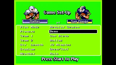 Madden92 (Sega Genesis) Dallas vs San Diego Part1