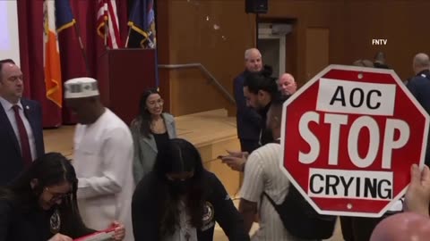 AOC shouted down at NYC Townhall as protesters voice frustration on key issues