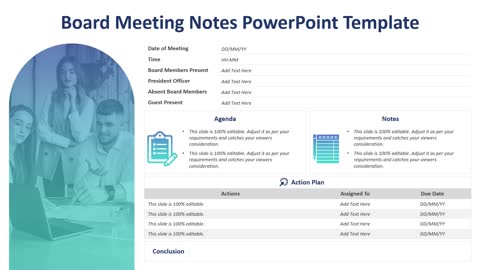 Board Meeting Notes PowerPoint Template