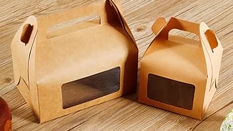 P&C -Kraft Paper Slide With Window Takeout Paper Box Food Packing Box