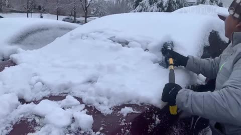 Cleaning Car after Ice Storm