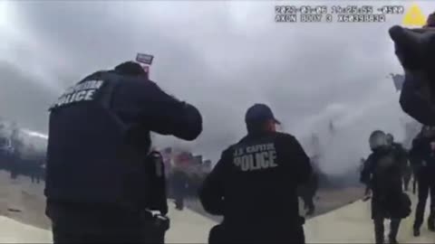 January 6: Timelapse Video of the Capitols West Side Shows Cop Shooting Tear Gas INTO POLICE LINES & Retreats their Position